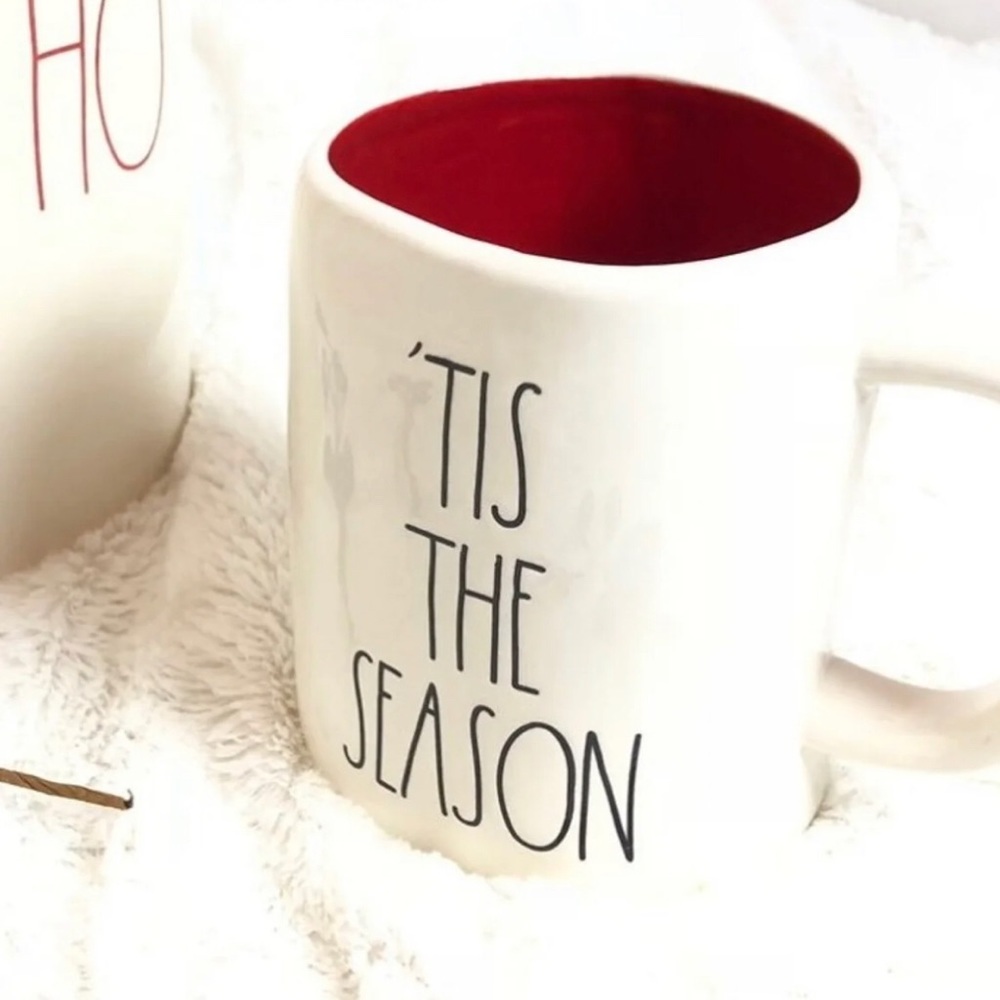 Rae Dunn 'Tis The Season Mug Red Inside RARE